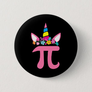 Cute Unicorn Pi Math Pun Pi Day Math Science Cute Button
