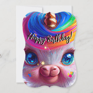Cute Unicorn Piggy! Happy Birthday