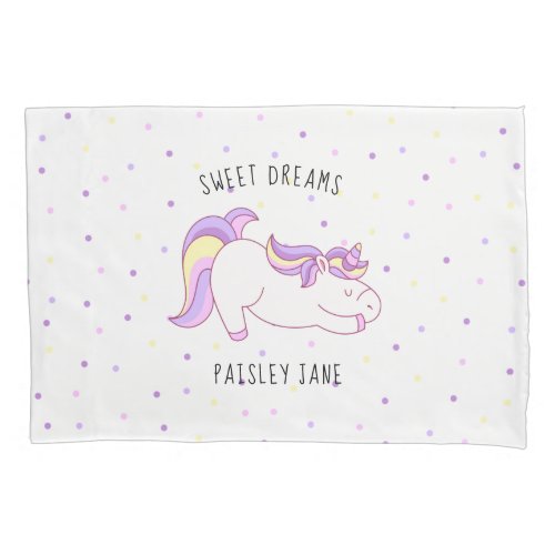 Cute unicorn pillow case with name and prayer