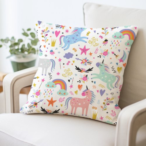 Cute Unicorn Pillow Rainbow Unicorn Pillow