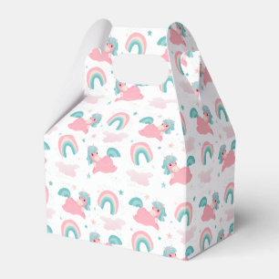         Cute Unicorn Pink and Mint Pattern  Favor Boxes