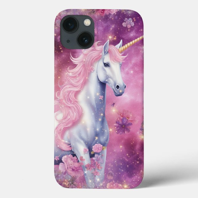 Cute Unicorn Pink Fantasy Floral Girly Case-Mate iPhone Case (Back)