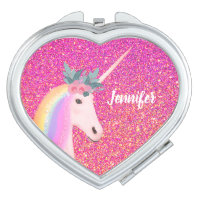 Cute Unicorn Pink Glitter Sparkle Personalized