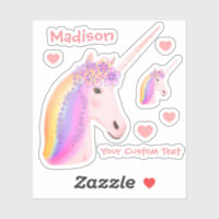 Unicorn Face Unicorn Water Bottle Labels, Zazzle