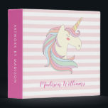 Cute Unicorn Pink Stripes Magical Pony Horse Girly 3 Ring Binder<br><div class="desc">Cute Unicorn Pink Stripes Magical Pony Horse Girly 3 Ring Binder</div>