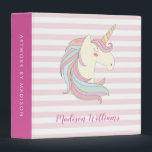 Cute Unicorn Pink Stripes Magical Pony Horse Girly 3 Ring Binder<br><div class="desc">Cute Unicorn Pink Stripes Magical Pony Horse Girly 3 Ring Binder</div>