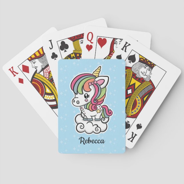 Cute Unicorn Poker Cards (Back)