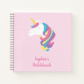 Sketchbook glitter drips holographic unicorn pink notebook