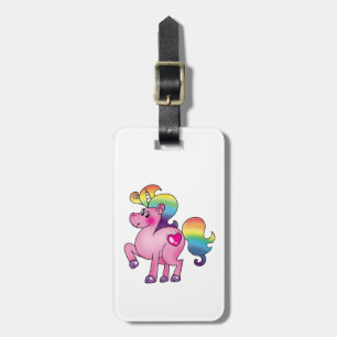 cute unicorn pony luggage tag
