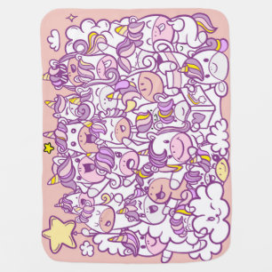 Cute Unicorn Pony: Magic Doodle Collection Baby Blanket