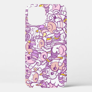 Cute Unicorn Pony: Magic Doodle Collection iPhone 12 Case