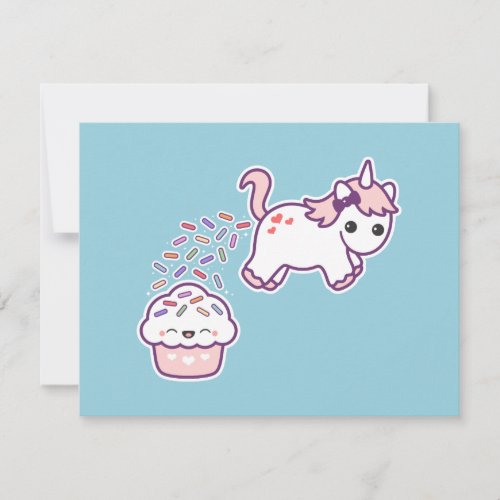 Cute Unicorn Poop Birthday Party Invitations