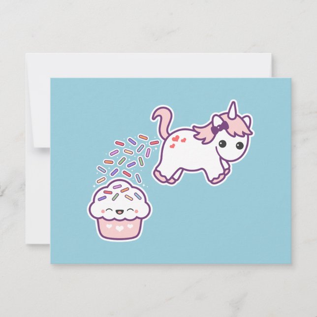 Cute Unicorn Poop Birthday Party Invitations (Front)