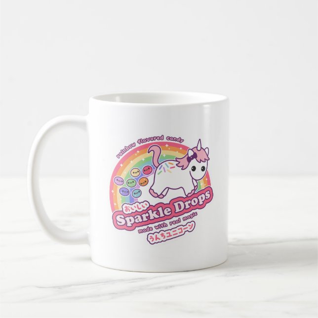 Cute Unicorn Poop Candy Coffee Mug (Left)