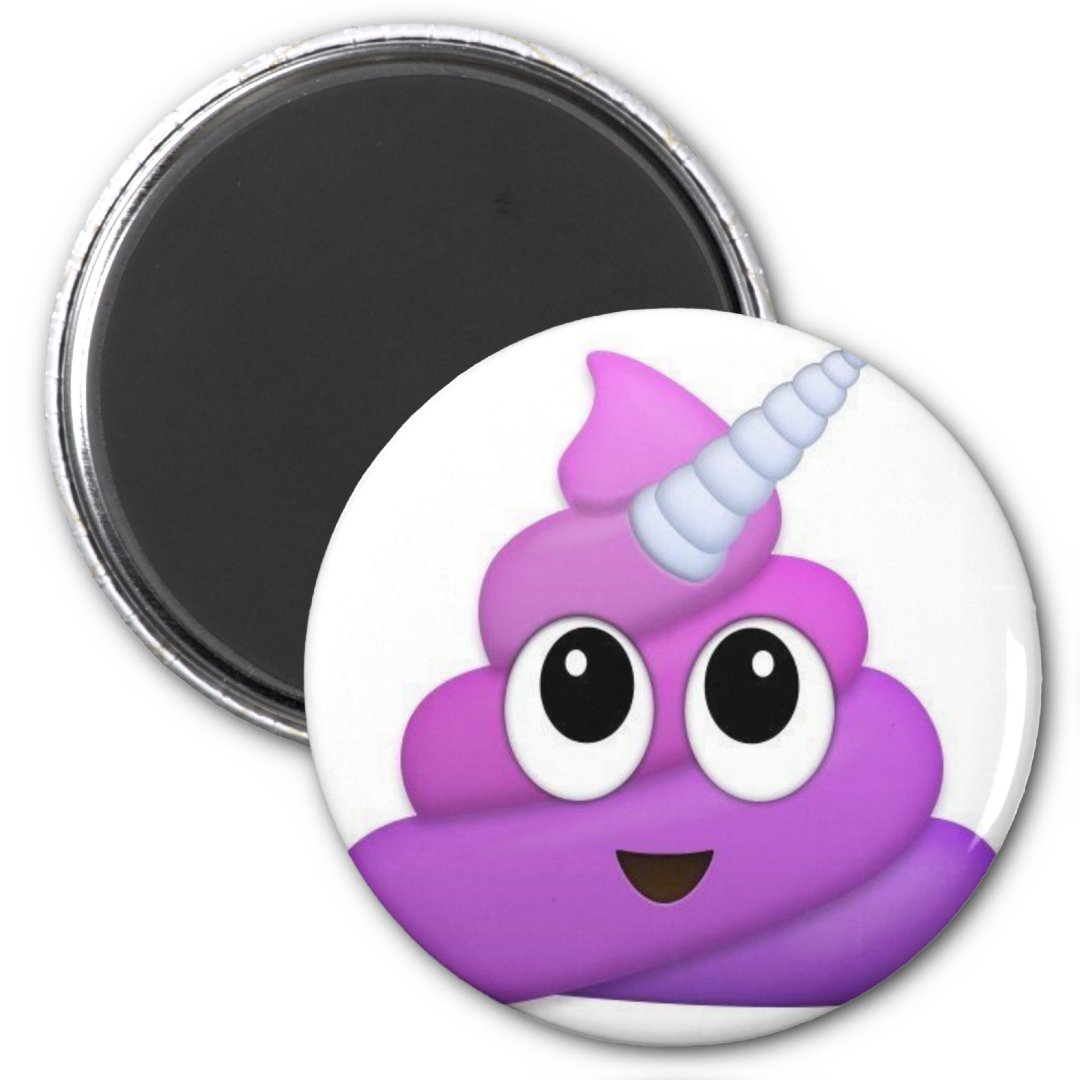 Cute Unicorn Poop emoji Magnet | Zazzle