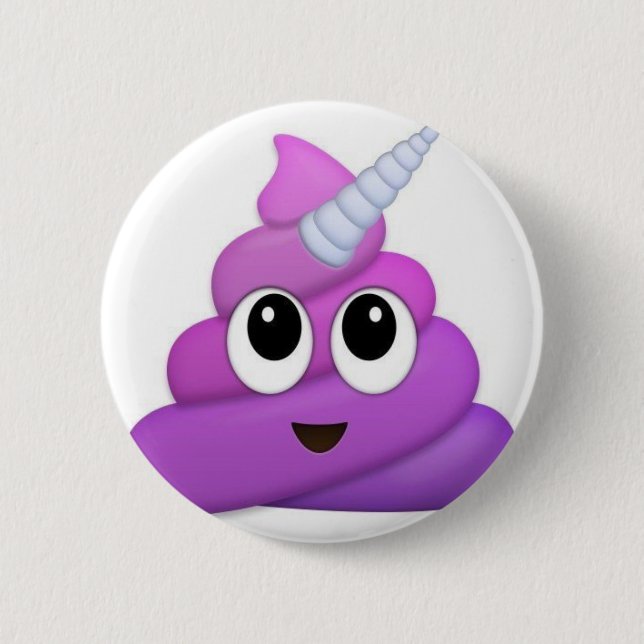 Cute Unicorn Poop emoji Pinback Button (Front)
