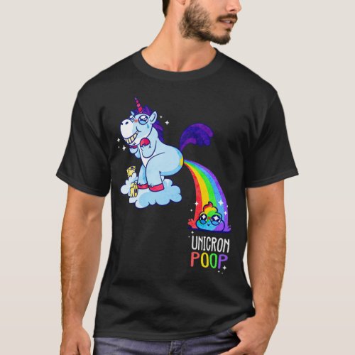 Cute Unicorn Pooping a Rainbow drama llama rainbow T_Shirt