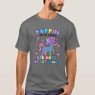 Cute Unicorn Pop It Happy 120 Days Of School 1St G T-Shirt