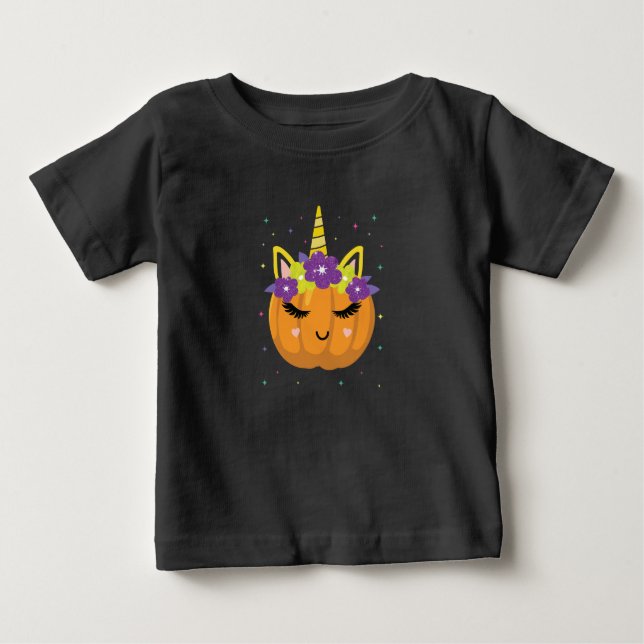 Cute Unicorn Pumpkin Halloween Costume T-shirt (Front)