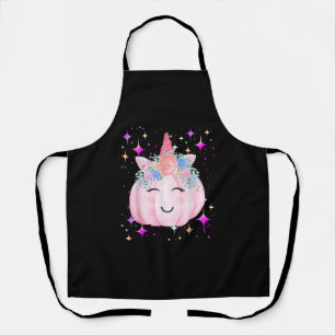 Cute Unicorn Pumpkin Halloween Girls Kids Funny Co Apron