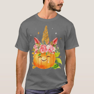 Cute Unicorn Pumpkin Halloween Thanksgiving Kids G T-Shirt