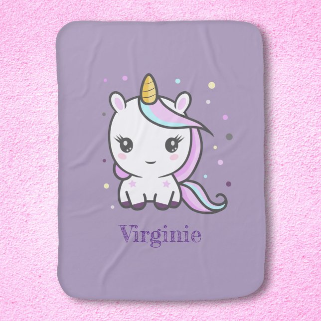 Cute Unicorn Purple Baby Blanket (Cute Unicorn Purple Baby Blanket)