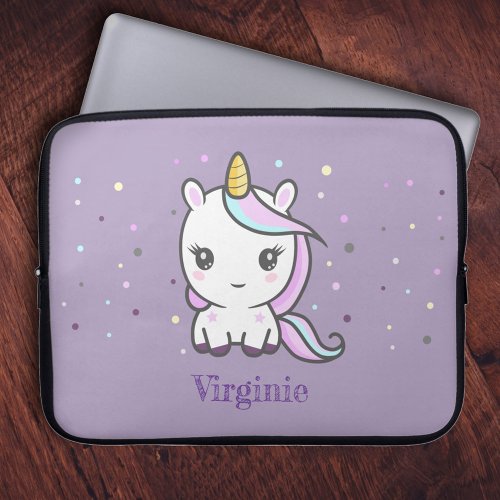 Cute Unicorn Purple Laptop Sleeve