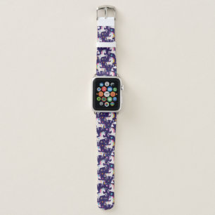 Cute Unicorn Purple Pattern Apple Watch Band