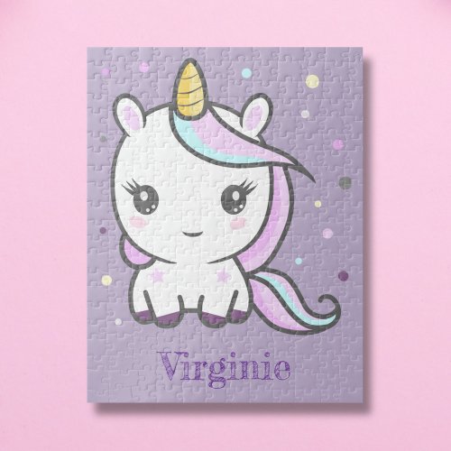 Cute Unicorn Purple Puzzle