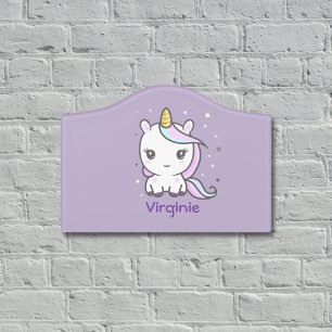 Cute Unicorn Purple Room Sign