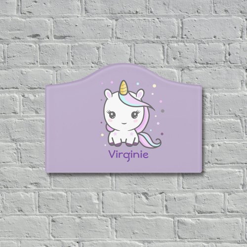 Cute Unicorn Purple Room Sign