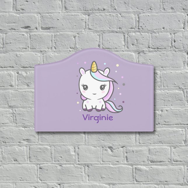 Cute Unicorn Purple Room Sign (Cute Unicorn Purple Room Sign)