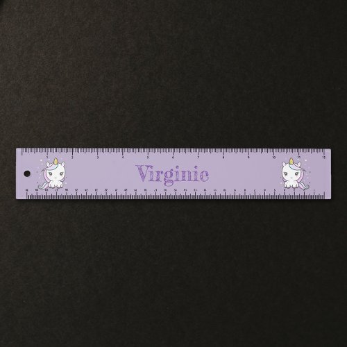 Cute Unicorn Purple Ruler