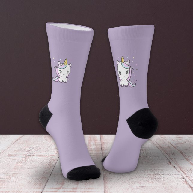 Cute Unicorn Purple Socks (Cute Unicorn Purple Socks)