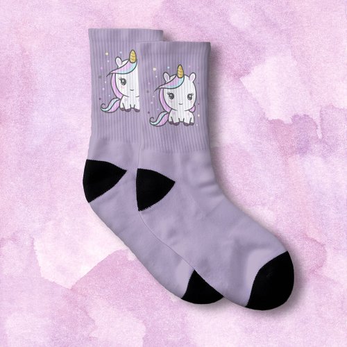 Cute Unicorn Purple Socks