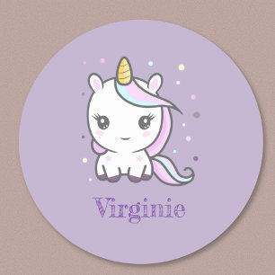 Cute Unicorn Purple Sticker