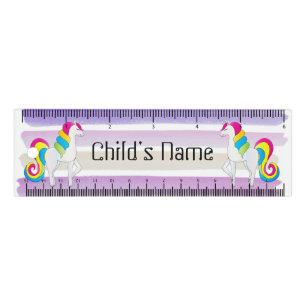 Cute Unicorn Purple Stripes Ruler