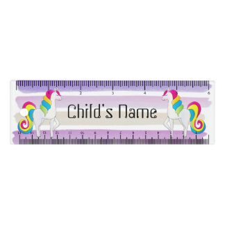 Cute Unicorn Purple Stripes Ruler