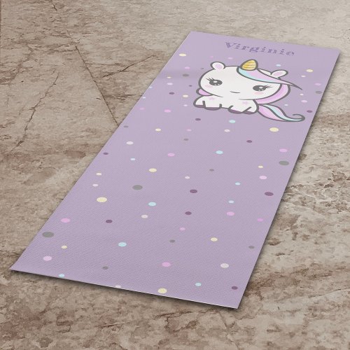 Cute Unicorn Purple Yoga Mat