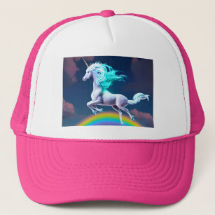 Cute Unicorn Raibow Clouds  Trucker Hat