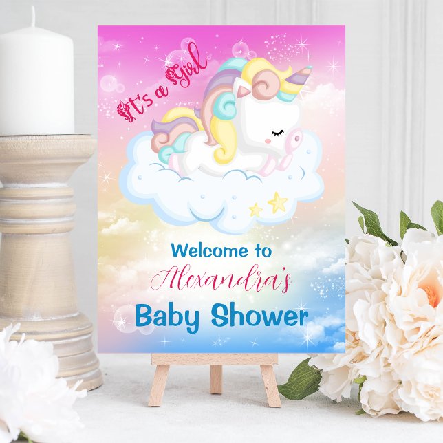 Cute Unicorn Rainbow Baby Shower Foam Board (Creator Uploaded)