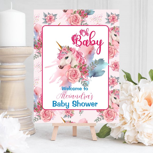 Cute Unicorn Rainbow Baby Shower Foam Board (Creator Uploaded)