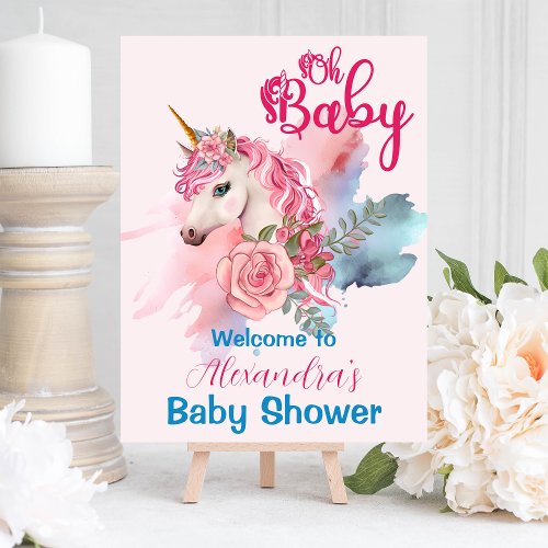 Cute Unicorn Rainbow Baby Shower Foam Board