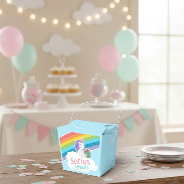 Cute Unicorn Rainbow Birthday Party  Favor Boxes (Creator Uploaded)