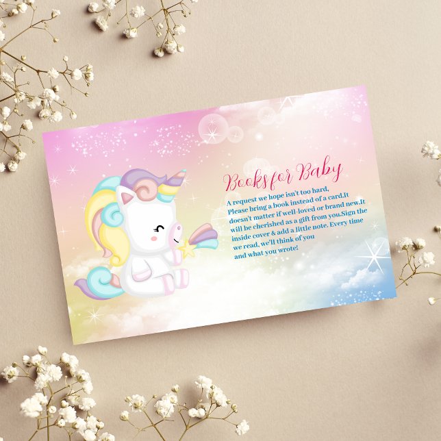 Cute Unicorn Rainbow Books for Baby Enclosure Card (Creator Uploaded)