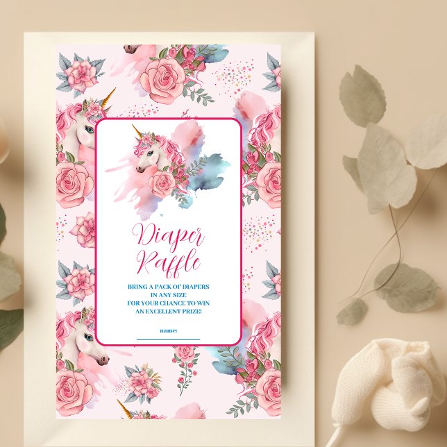 Cute Unicorn Rainbow Diapper Raffle Enclosure Card (Creator Uploaded)