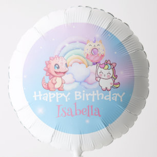 Cute Unicorn Rainbow Dino Donut balloon Birthday
