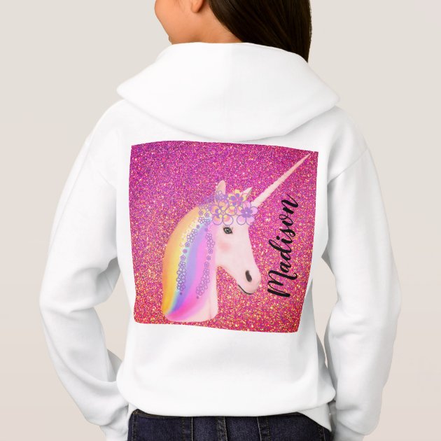 Pink glitter online hoodie