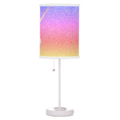 Cute Unicorn Rainbow Faux Glitter Girls Customized Table Lamp (Right)
