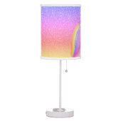 Cute Unicorn Rainbow Faux Glitter Girls Customized Table Lamp (Left)